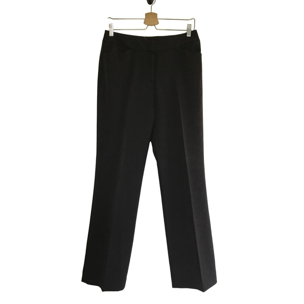 ANNE KLEIN chocolate dark brown classic straight trouser career pants new